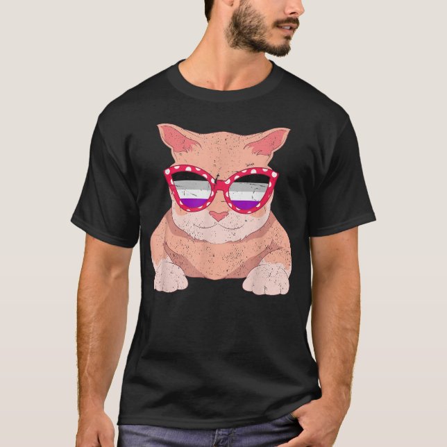 Camiseta Gafas de sol geniales As3xuales Orgullo Ace Queer  (Anverso)