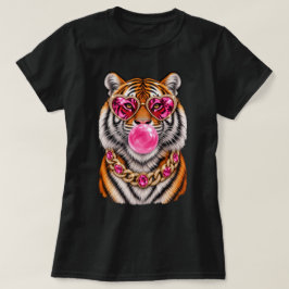 Camiseta Gafas de sol glamurosas de tigre rugiente leopardo