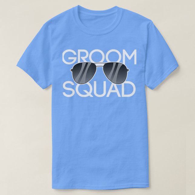 Camiseta Gafas de sol Groom Squad Boda Despedida de soltero (Diseño del anverso)