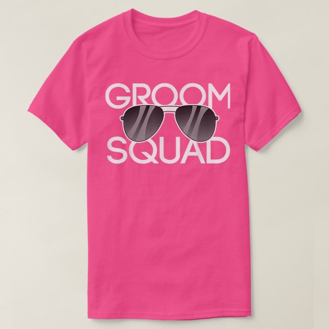 Camiseta Gafas de sol Groom Squad Boda Despedida de soltero (Diseño del anverso)