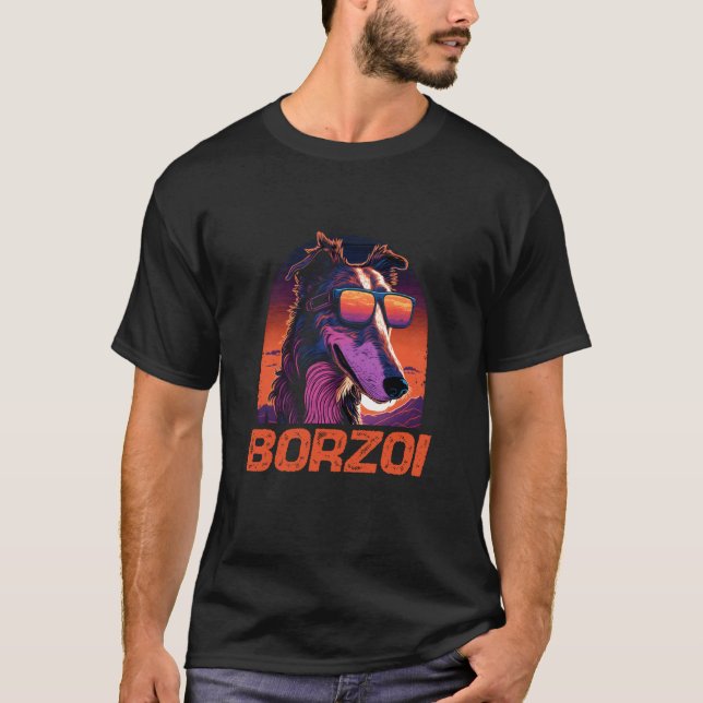 Camiseta Gafas de sol Guay Retro Borzoi (Anverso)