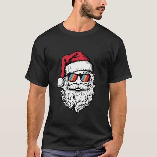 Camiseta Gafas de sol Guay Retro Santa Face para hombres (Anverso)