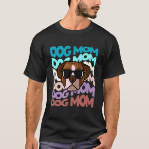 Camiseta Gafas de sol Guay Retro Vintage Boxer Dog Mom