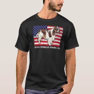 Camiseta Gafas de sol Inglés Springer Spaniel Dad Flag Amer