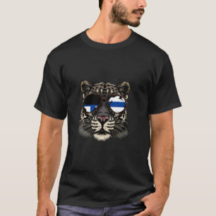Camiseta Gafas de sol leopardo de la bandera finlandesa raí