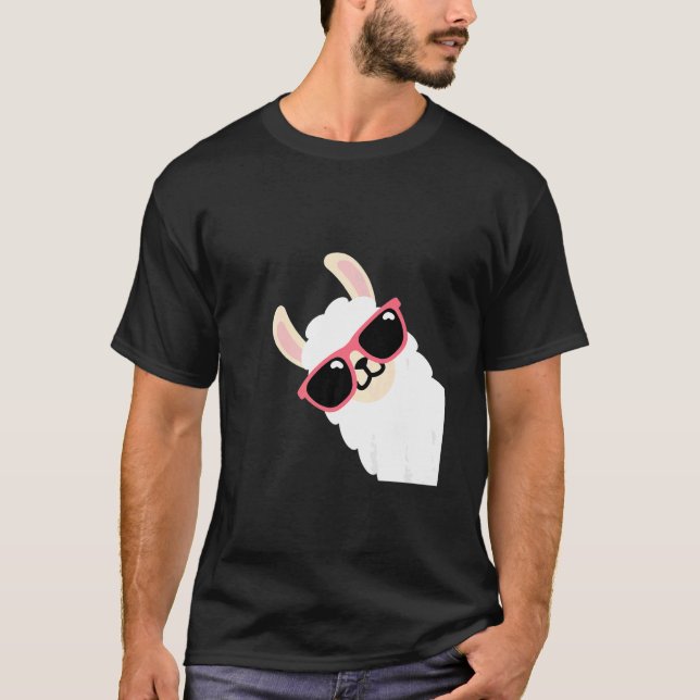 Camiseta Gafas de sol Llama Alpaca Niño Chica Niños 1 (Anverso)