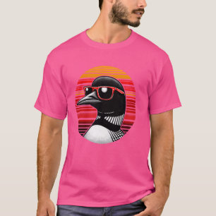 Camiseta Gafas de sol Loon Bird Atardecer Estilo Retro Vint