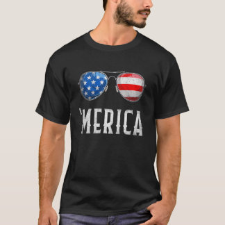 Camiseta Gafas De Sol Merica 4 De Julio Retro Estadounidens