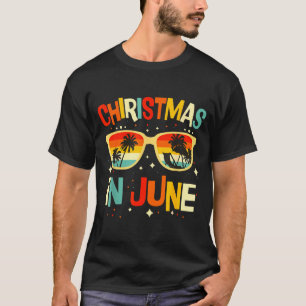 Camiseta Gafas de sol Navidad en junio divertidas vacacione