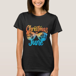Camiseta Gafas de sol Navidad en junio divertidas vacacione