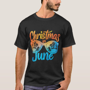 Camiseta Gafas de sol Navidad en junio divertidas vacacione