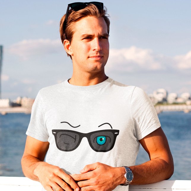 Camiseta Gafas de sol negras con guiño icónico Cool (Subido por el creador)