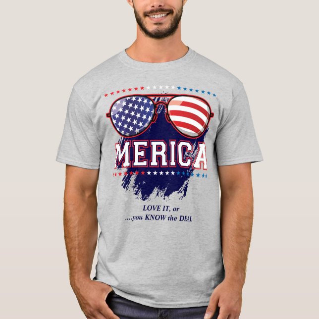 Camiseta Gafas de sol norteamericanas que conoces el trato  (Anverso)