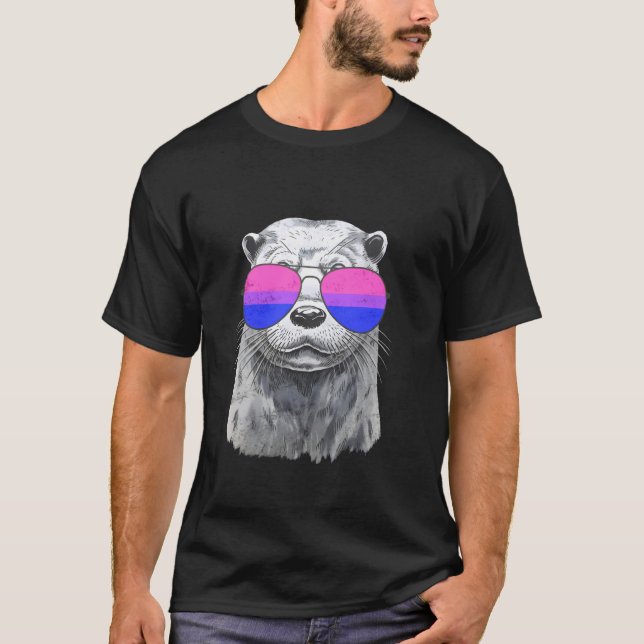 Camiseta Gafas de sol Orgullo Transexual de Nutria (Anverso)