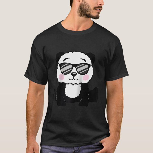 Camiseta Gafas De Sol Panda Para Y Béisbol (Anverso)