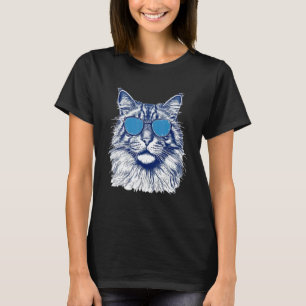 Camiseta Gafas de sol para amantes de gatos Maine Coon Vint