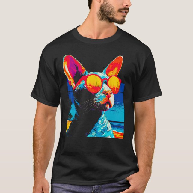Camiseta Gafas de sol para gato Devon Rex (Anverso)