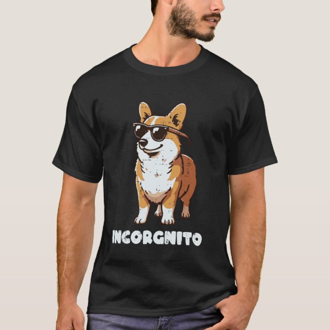 Camiseta Gafas de sol para perro Corgi Incorgnito Dicho Div (Anverso)