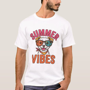 Camiseta Gafas de sol para perros Summer Vibes Diseño de ca