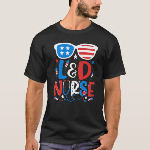 Camiseta Gafas de sol patrióticas L&d enfermera 4 de julio