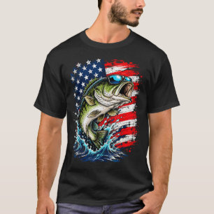 Camiseta Gafas de sol patrióticas para pesca de lubina band