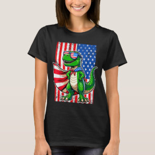 Camiseta Gafas de sol patrióticas T-Rex dinosaurio bandera