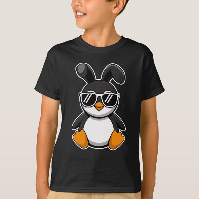 Camiseta Gafas de sol Penguin Easter Bunny Cool Penguin par (Anverso)
