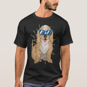 Camiseta Gafas de sol Perro Cute Animal Mascota Cocker Span