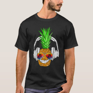 Camiseta Gafas de sol Piña Auriculares Aloha Hawái Luau