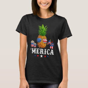 Camiseta Gafas De Sol Pineapple Bandera Estadounidense 4 De