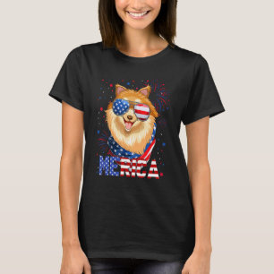 Camiseta Gafas De Sol Pomerania Merica 4 De Julio Estadouni