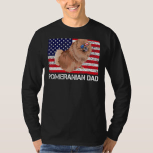 Camiseta Gafas de sol Pomeranian Dad Flag American Usa Dog