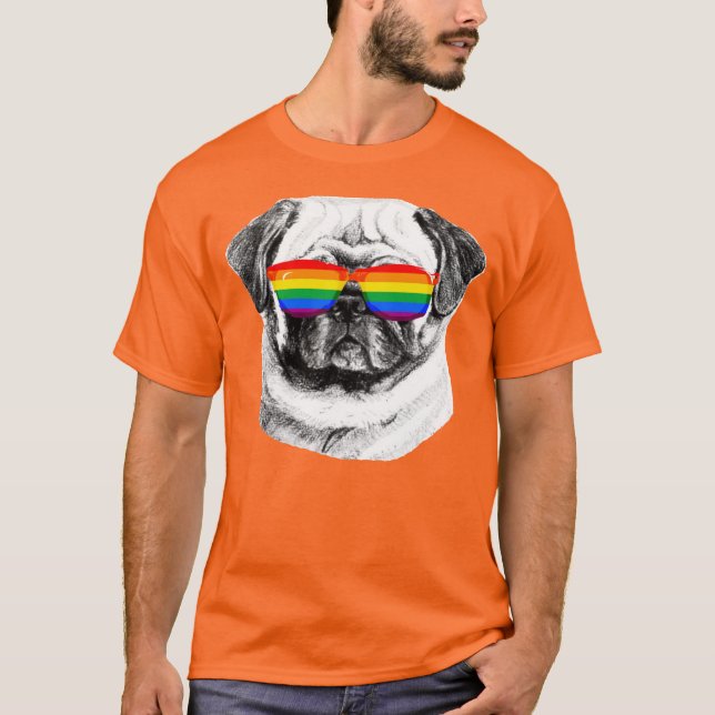 Camiseta Gafas de sol Pug Pride (Anverso)