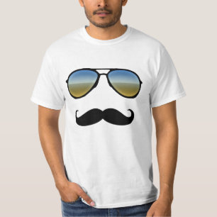 Camiseta Gafas de sol retras divertidas con el bigote