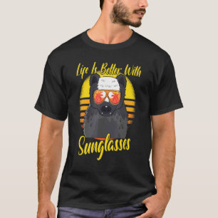 Camiseta Gafas de sol Retro Atardecer Playa Vacaciones Miel