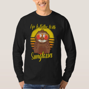 Camiseta Gafas de sol Retro Atardecer Playa Vacaciones Pere