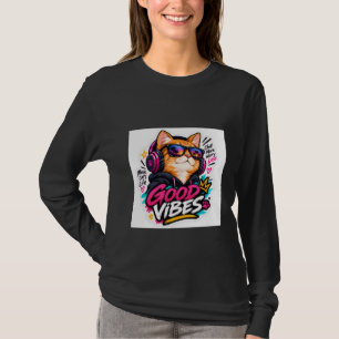 Camiseta Gafas de sol retro Cool Cat Good Vibes
