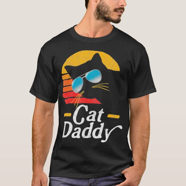 Camiseta Gafas de sol retro de gato estilo gato de papa de  (Anverso)