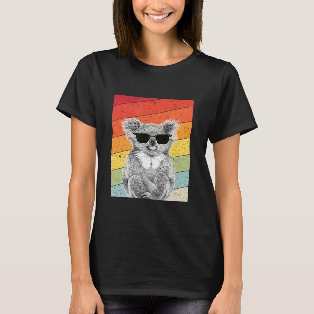 Camiseta Gafas De Sol Retro De Guay Koala Para Los Amantes  (Anverso)