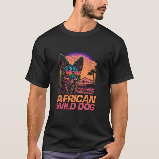 Camiseta Gafas de sol retro de Guay Perro salvaje africano (Anverso)