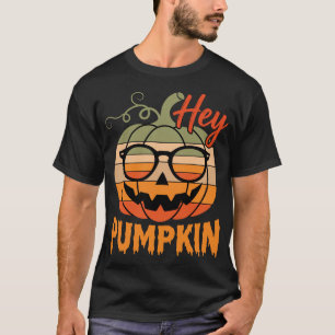 Camiseta Gafas de sol retro de Halloween Hey Pumpkin