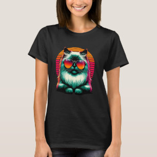 Camiseta Gafas de sol retro Gato himalayo Persa