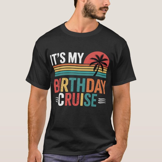 Camiseta Gafas de sol retro para crucero de cumpleaños (Anverso)
