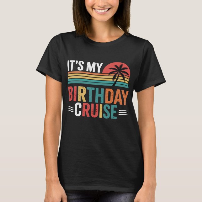 Camiseta Gafas de sol retro para crucero de cumpleaños (Anverso)