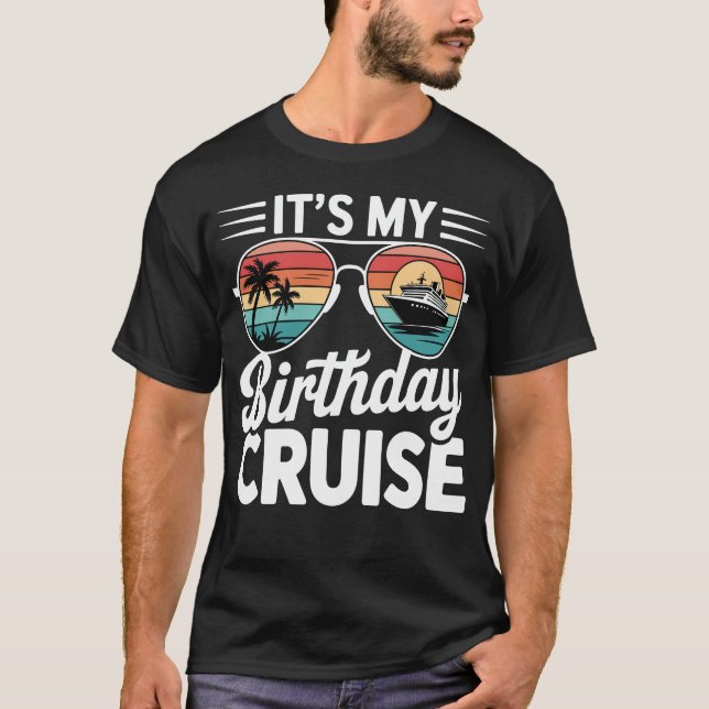 Camiseta Gafas de sol retro para crucero de cumpleaños (Anverso)
