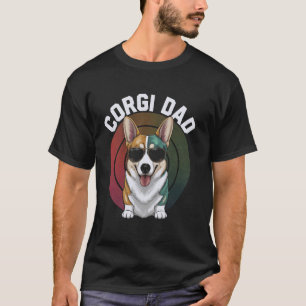 Camiseta Gafas de sol retro vintage divertido padre Corgi a