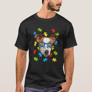 Camiseta Gafas de sol rompecabezas de autismo de Jack Russe