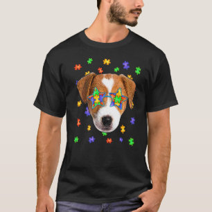 Camiseta Gafas de sol rompecabezas de perro Terrier Jack Ru