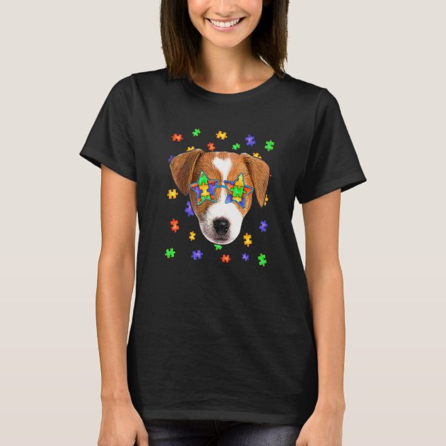 Camiseta Gafas de sol rompecabezas de perro Terrier Jack Ru (Anverso)