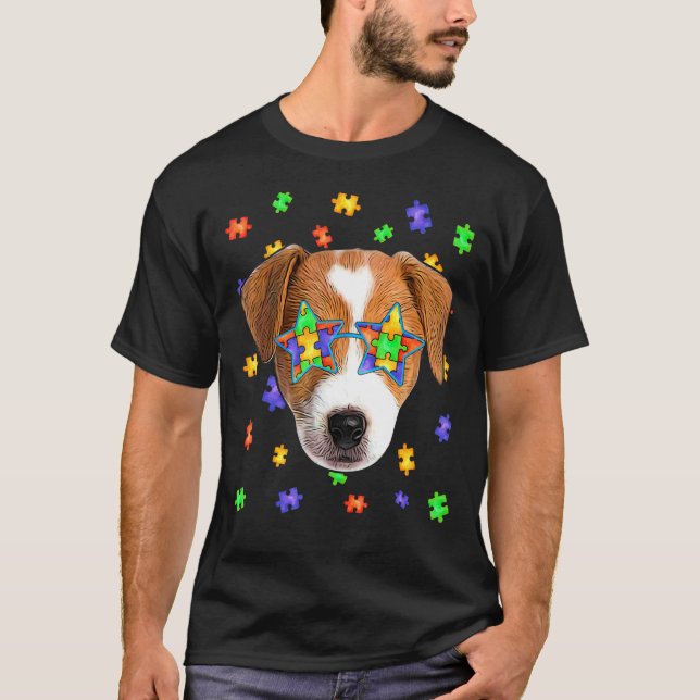 Camiseta Gafas de sol rompecabezas de perro Terrier Jack Ru (Anverso)